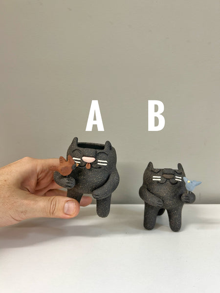 Leggy Moodies - Cat with Bird - Miniature