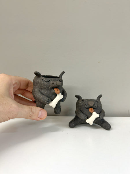 Leggy Moodies - Dog with Bone - Miniature