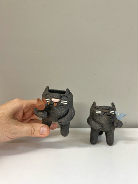 Leggy Moodies - Cat with Bird - Miniature